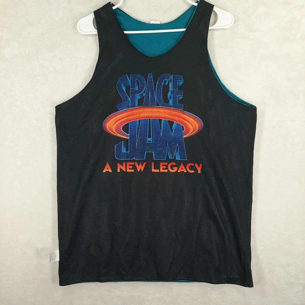 Space Jam A New Legacy Tune Squad Reversible Mesh Jersey Mens Large Black Teal